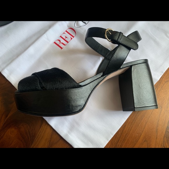 RED Valentino Genuine Calf Hair Platform Sandals - Picture 9 of 15